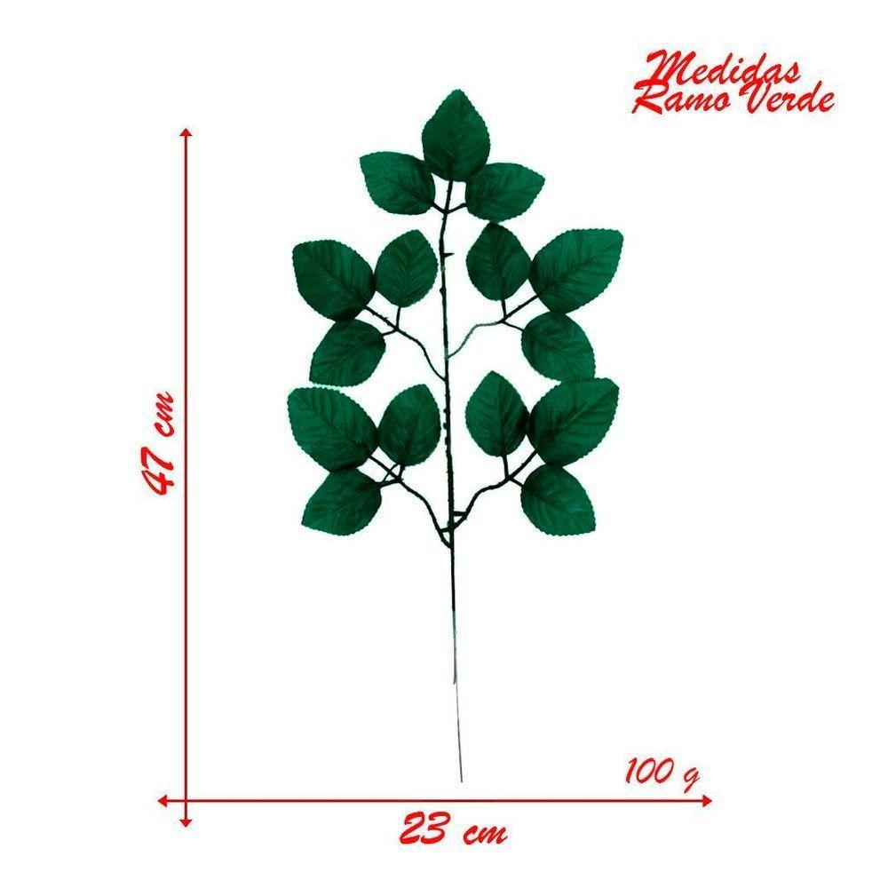 72 Ramos Decoração Arranjo Folhas De Rosa Artificial Planta Plástico 5 Galhos Cada 47cm - 4
