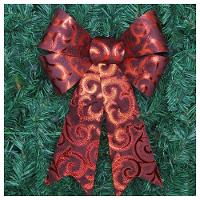 Enfeite árvore Natal Laço Vermelho Camurça 31 Cm - 1