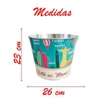 Balde De Gelo Para Cerveja Estampado Em Metal Galvanizado Com Abridor 7,6 Litros - 2