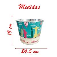 Balde De Gelo Para Cerveja Estampado Em Metal Galvanizado Com Abridor 4,8 Litros - 2