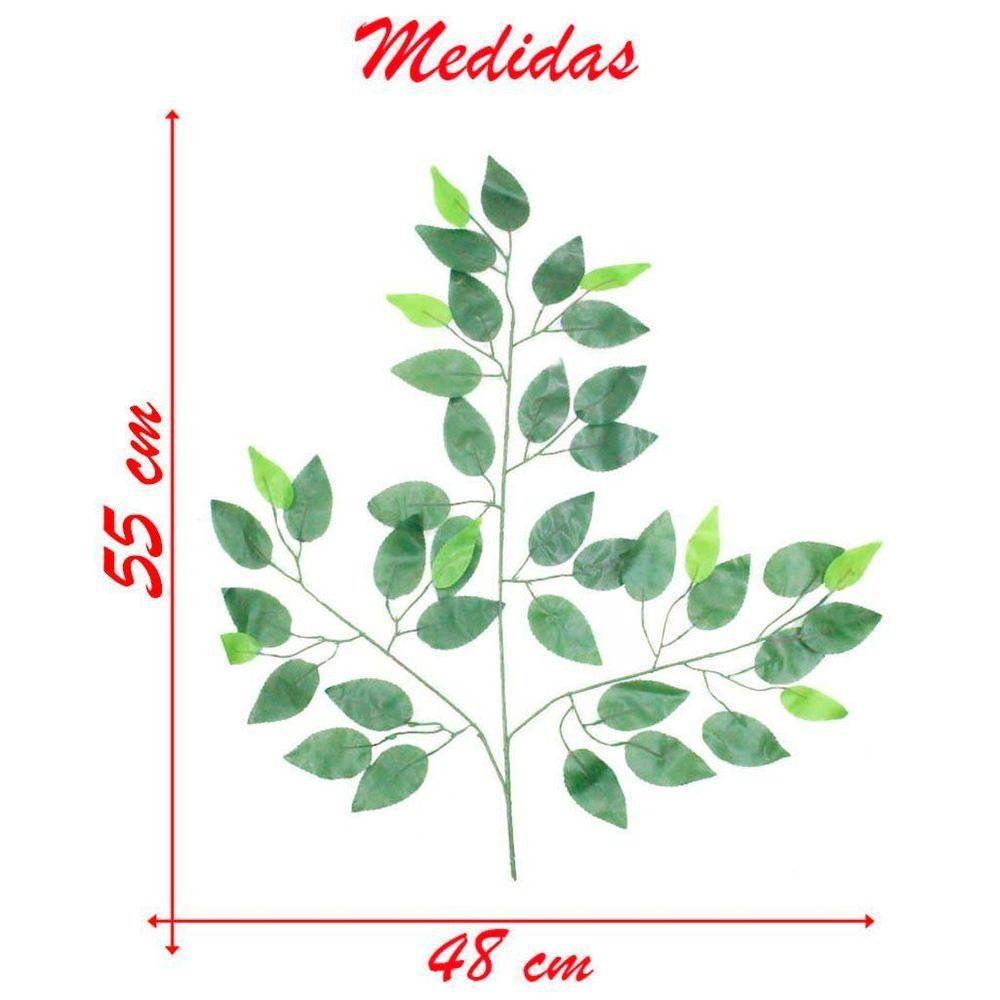 48 Galhos Decoração Arranjo Fícus Artificial Planta Decorativa 55cm - 3