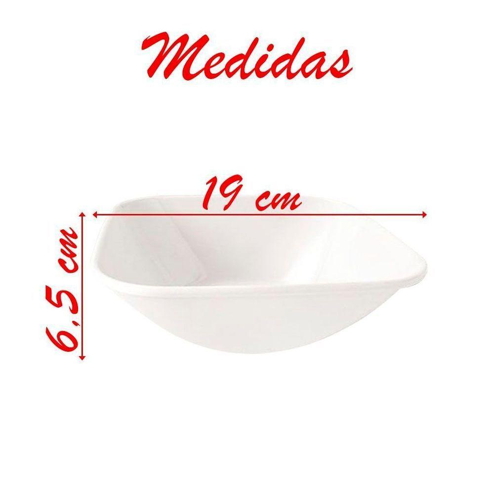 Tigela Melamina Quadrada Branca 1,150 Ml - 2