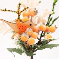 Kit 6 Ramos Decorativo De Páscoa Artificiais Com Parrasinho Laranja 23cm - 2