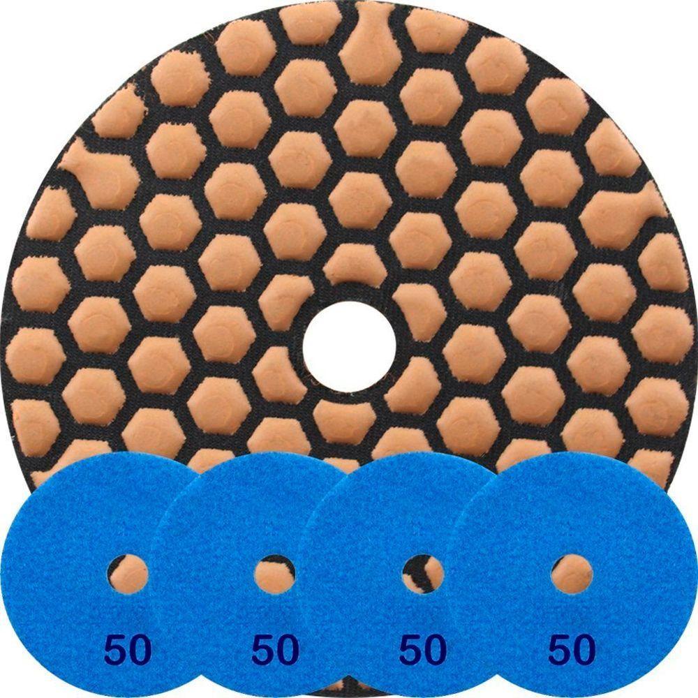 Kit 6 Disco Lixa Polimento A Seco Mármore 10 Cm Grão 50 - 1