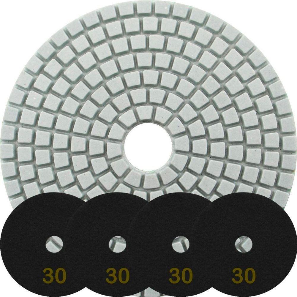 Kit 4 Disco Lixa Polimento úmido Mármore 10 Cm Grão 30 - 1