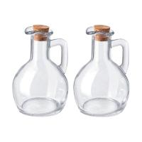 Kit 2 Galheteiros De Azeite Vinagre Vidro Com Tampa Cortiça 180ml - 1
