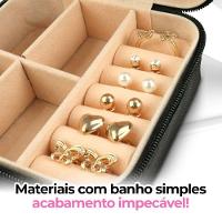 Relogio Dourado Banhado + Pulseira + Porta Joia + Colar Prova Dagua  Casual Presente Social - 5