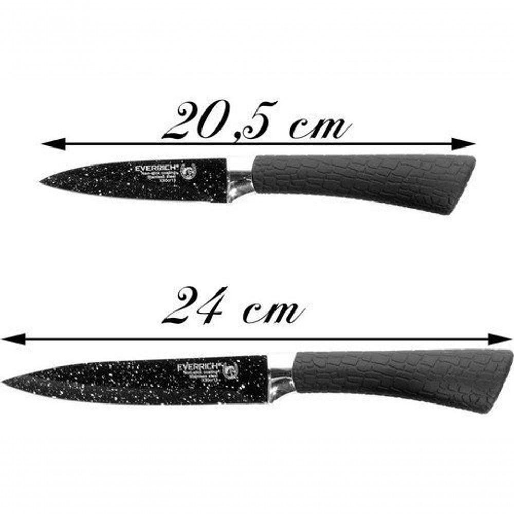 Kit Jogo De Facas Conjunto Faqueiro Antiaderente Everrich 6 Peças - 3