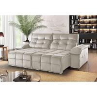 Sofá 4 Lugares Retrátil E Reclinável Martins M-122 Veludo Creme - 2