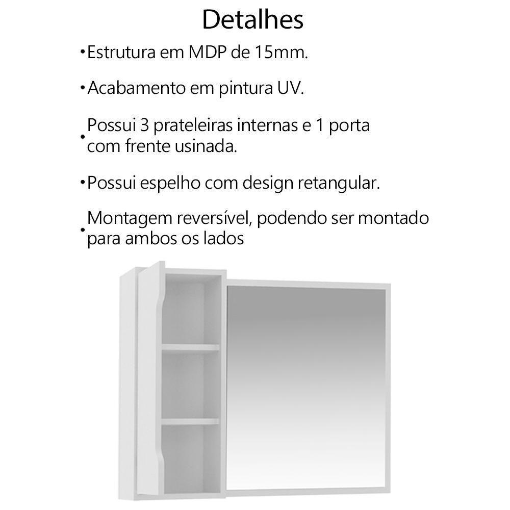 Conjunto 3 Peças Para Banheiro Bn3600x44x45 Branco Tecno Mobili Branco - 5