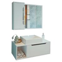 Conjunto 3 Peças Para Banheiro Bn3600x44x45 Branco Tecno Mobili Branco - 1