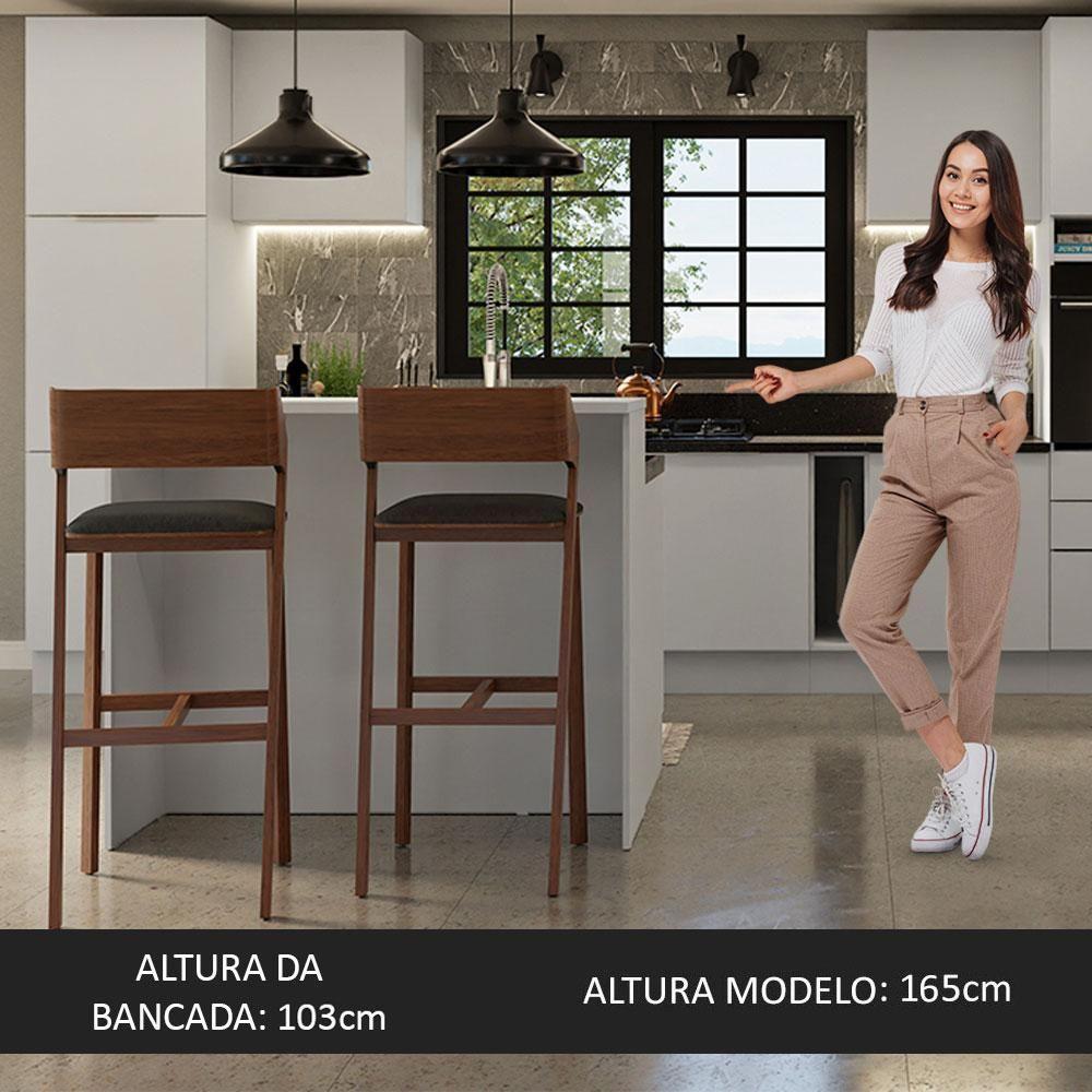 Ilha De Cozinha Com Bancada E Balcão 120 Cm Branco - 8