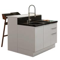 Ilha De Cozinha Com Bancada E Balcão 120 Cm Branco - 7