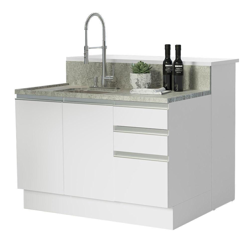 Ilha De Cozinha Com Bancada E Balcão 120 Cm Branco - 8