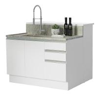 Ilha De Cozinha Com Bancada E Balcão 120 Cm Branco - 8