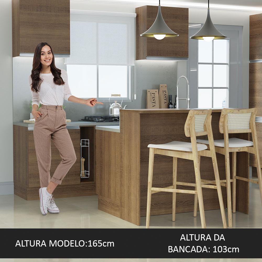Ilha De Cozinha Com Bancada E Balcão 120 Cm Rustic - 8