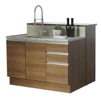 Ilha De Cozinha Com Bancada E Balcão 120 Cm Rustic - 3