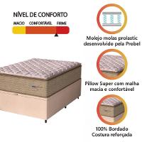 Cama Box Baú Colchão Casal Probel Molas Guarda Costas Max 138x81cm Branco/bege Bege - 2