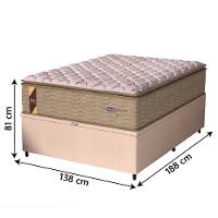Cama Box Baú Colchão Casal Probel Molas Guarda Costas Max 138x81cm Branco/bege Bege