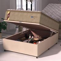 Cama Box Baú Colchão Casal Probel Molas Guarda Costas Max 138x81cm Branco/bege Bege - 5