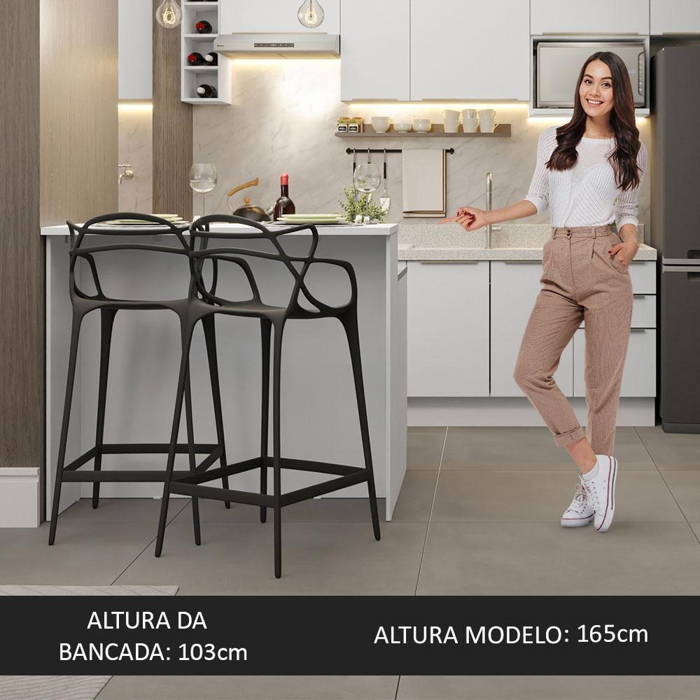 Ilha De Cozinha Com Bancada E Balcão 120 Cm Branco - 6