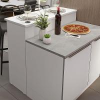 Ilha De Cozinha Com Bancada E Balcão 120 Cm Branco