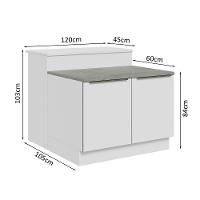 Ilha De Cozinha Com Bancada E Balcão 120 Cm Branco - 7