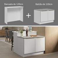 Ilha De Cozinha Com Bancada E Balcão 120 Cm Branco - 9