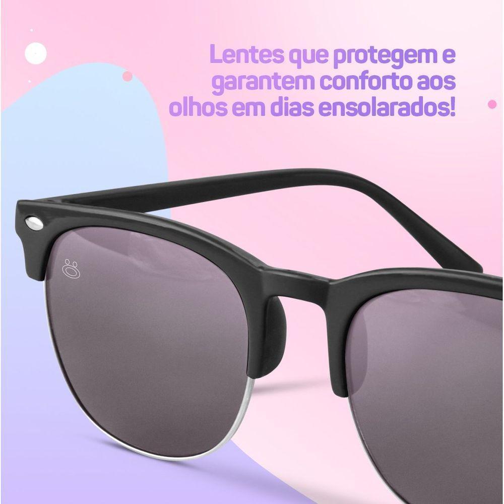 Oculos Sol Retro Infantil Preto Masculino Proteção Uv Menino Presente Criança Qualidade Premium - 6