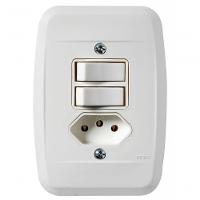 Interruptor Simples 2 T.s + Tomada 20a Embutir Branca 45107 - Pezzi - 1