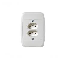 Tomada Embutir Dupla 2p+t 20a Placa Branca 40115 - Pezzi - 1