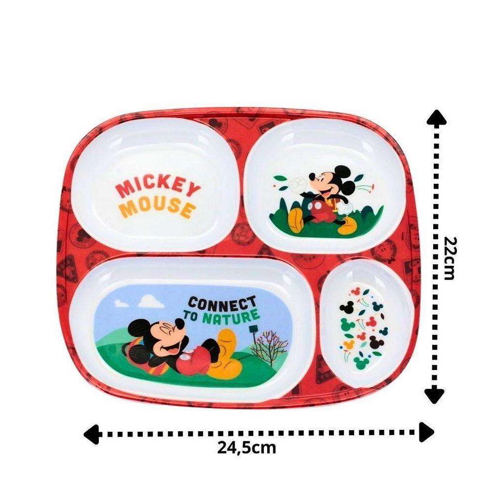 Kit Refeição Infantil Mickey Mouse Disney 4 Peças Pratos, Tigela E Copo Melamina - Tuut - 2