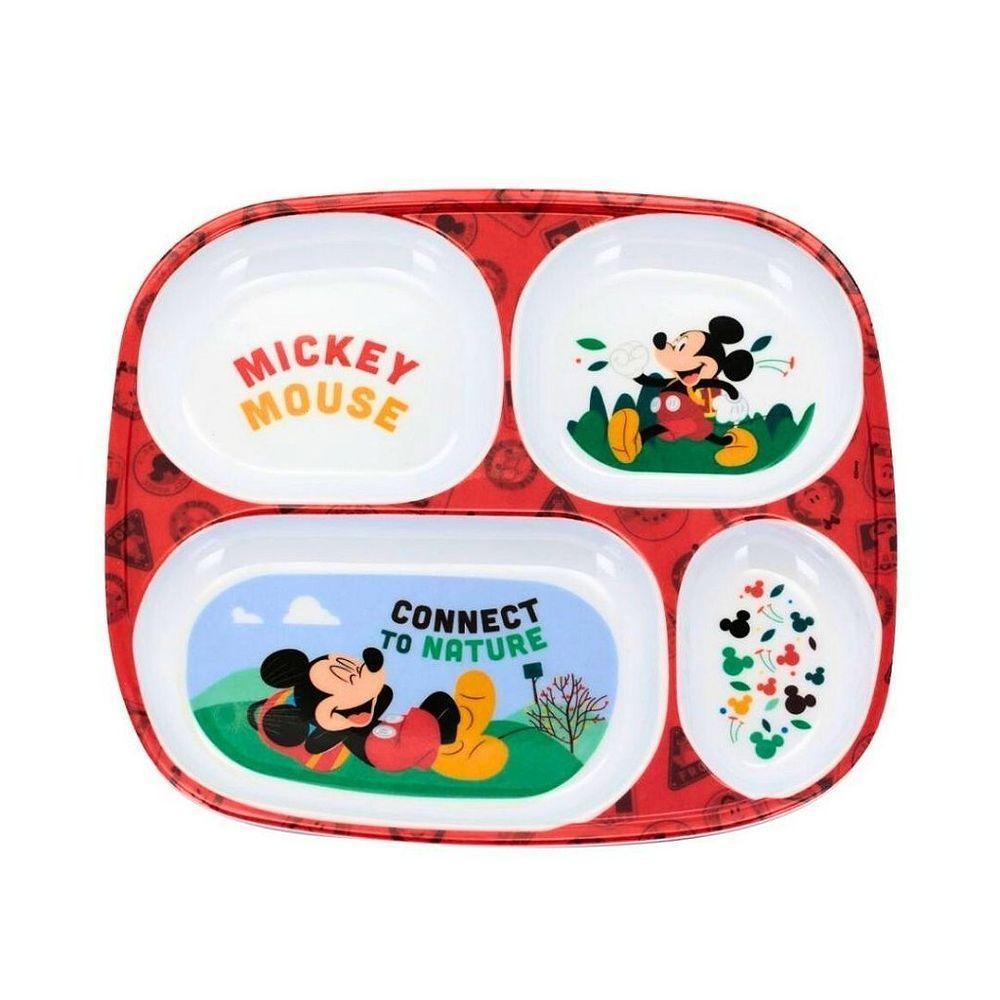 Kit Prato Refeição Infantil 4 Divisórias E Copo Melamina Mickey Mouse Disney - Tuut - 2