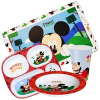 Kit Refeição Infantil Mickey Mouse Disney 4 Peças Melamina Prato, Bandeja, Copo E Lugar Americano - 1