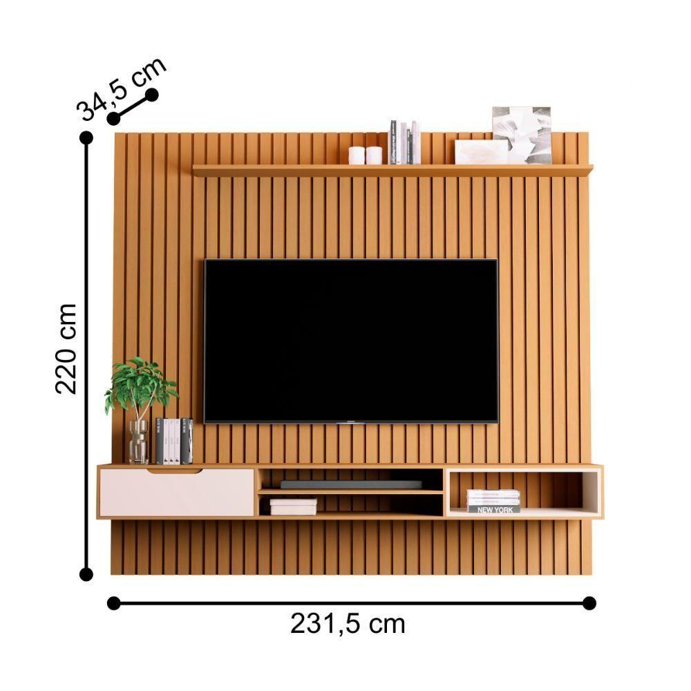 Home Ripado Com 2 Prateleiras Trento Nature Pérola - 3