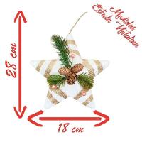 Enfeite árvore Natal Pendente Natalino Estrela De Natal 28cm - 3