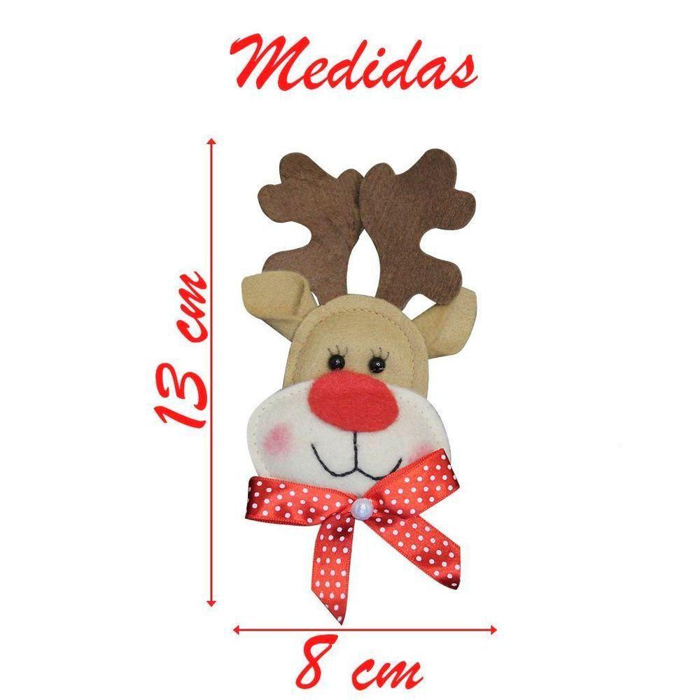 Enfeite Pendente Para árvore De Natal Rena 13cm 6 Unidades - 3