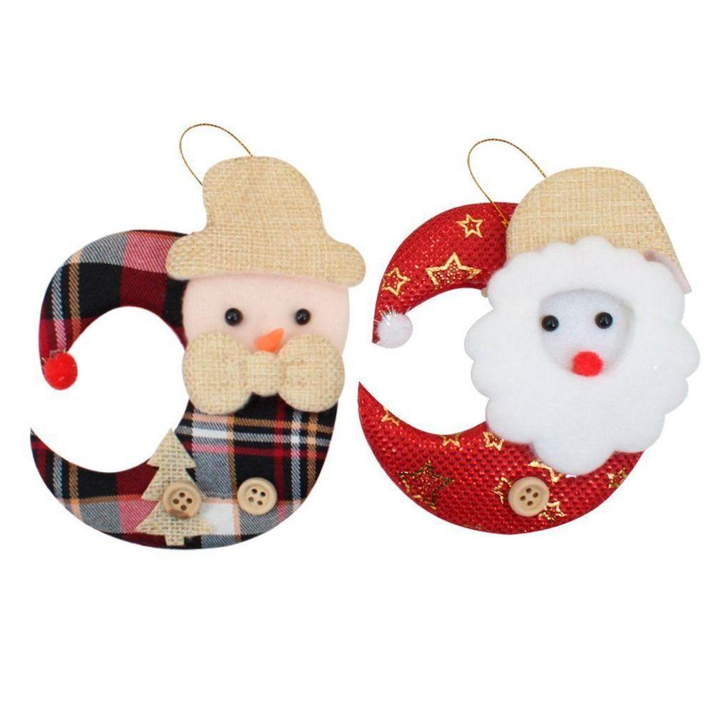 Kit 12 Enfeite Pendente Natal Tecido 13cm Luas Natalinas - 1