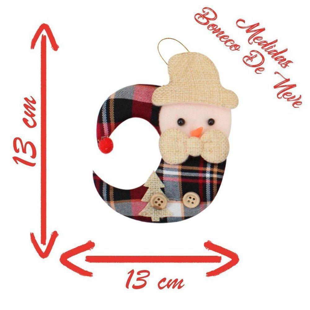 Kit 12 Enfeite Pendente Natal Tecido 13cm Luas Natalinas - 3