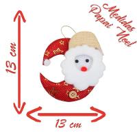 Kit 12 Enfeite Pendente Natal Tecido 13cm Luas Natalinas - 2