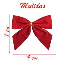 Enfeite árvore Natal Laço Vermelho 7cm 18 Unidades - 2