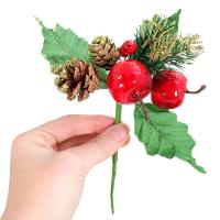 4 Ramos Maçã Decoração De Natal Artificial 18cm - 2