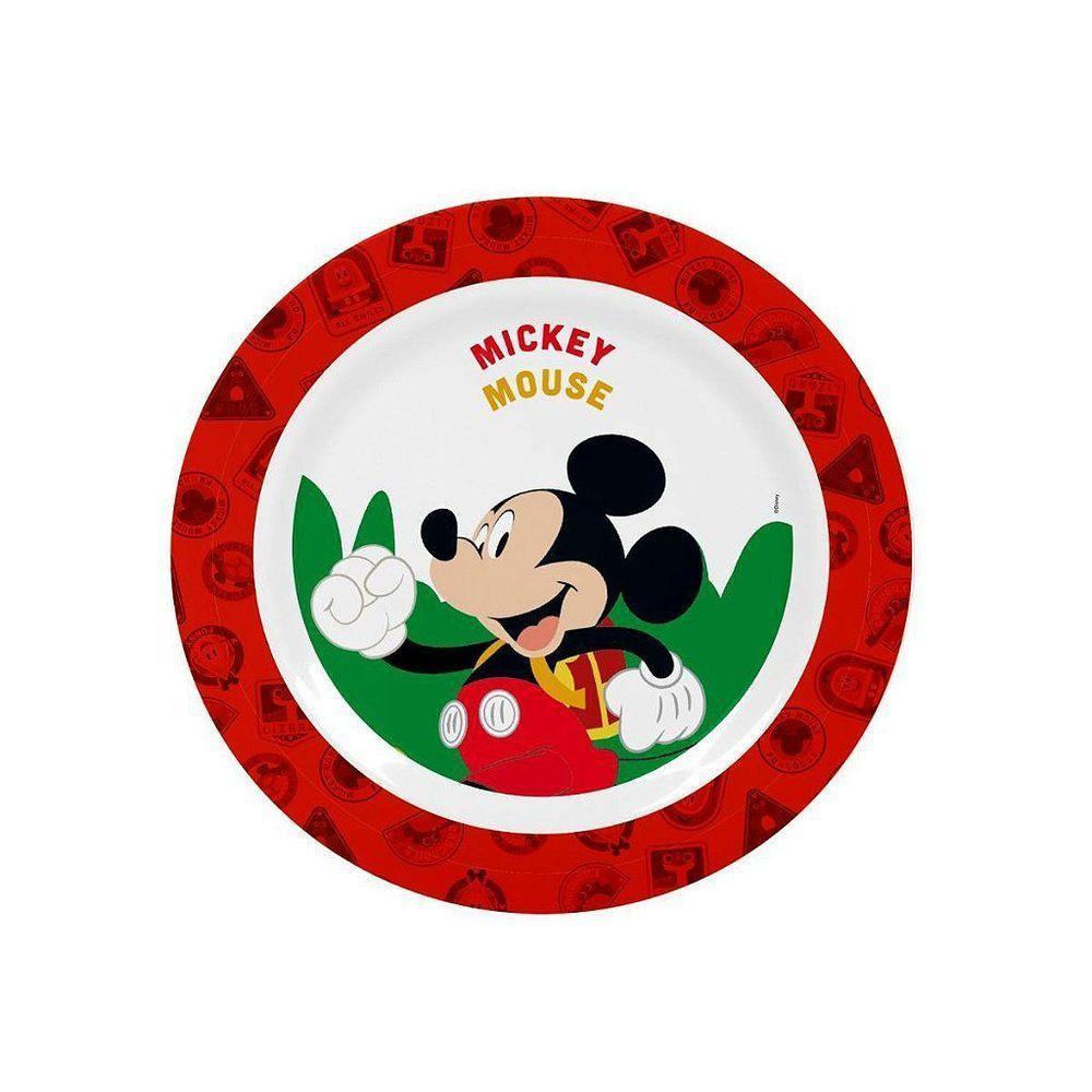 Kit Refeição Infantil Mickey Mouse Disney 3 Peças Melamina Prato, Bandeja E Copo - 4