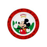 Kit Refeição Infantil Mickey Mouse Disney 3 Peças Melamina Prato, Bandeja E Copo