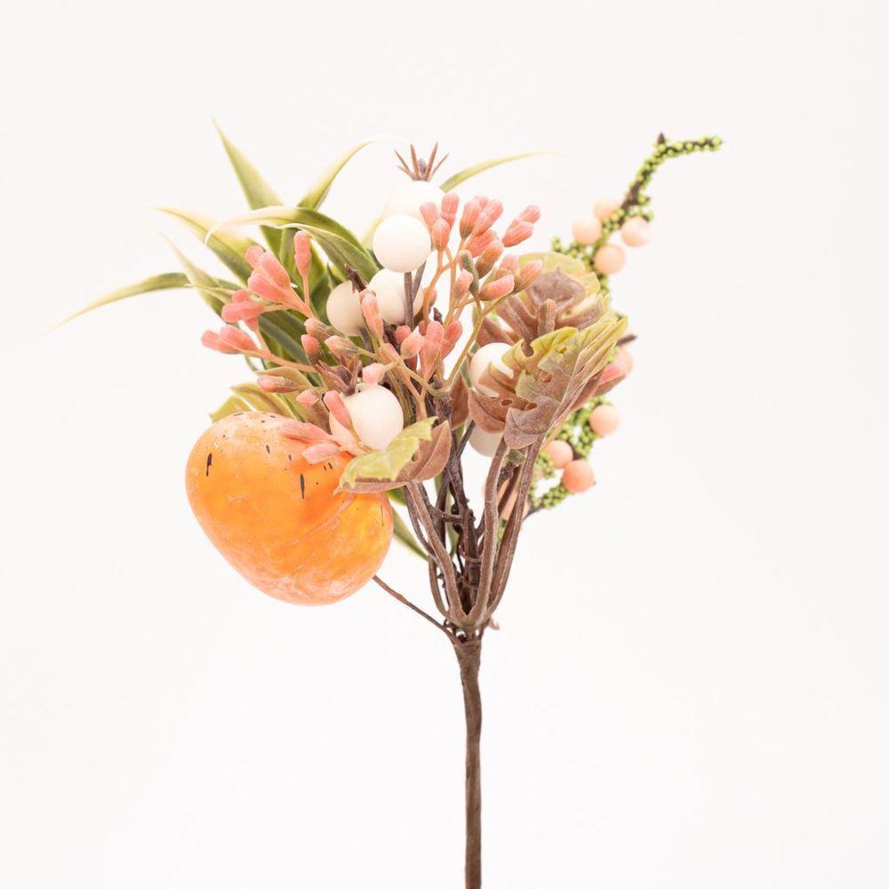 Kit 2 Ramos Artificiais De Páscoa Folhas E Ovinho Enfeite 23cm - 1