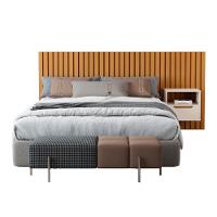 Cabeceira Para Cama Casal Com 1 Mesa Turim Nature Pérola - 3