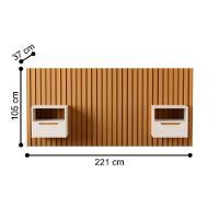 Cabeceira Ripada Com Mesa De Cabeceira Catânia Nature Pérola - 4