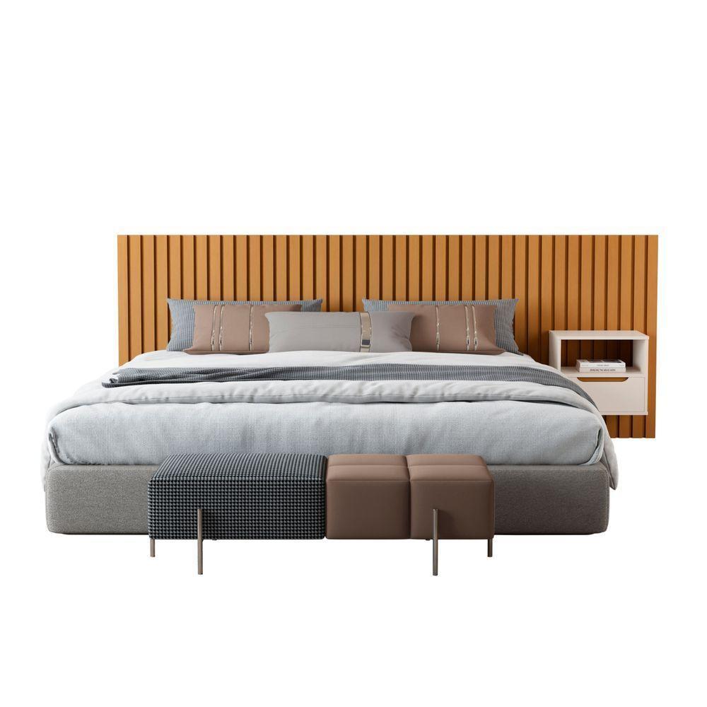 Cabeceira Ripada Mesa De Cabeceira Roma Nature Pérola - 3