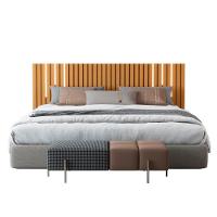 Cabeceira Ripado De Casal Com Jogo De Led Atrani Nature - 3