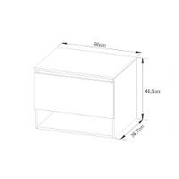 Balcão p/ Banheiro Suspenso BN3606 1 Porta cor Amêndoa/Branco - Tecno Mobili - 3